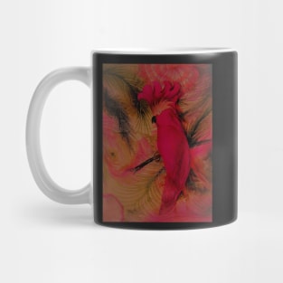 BRIGHT PINK FLORAL TROPICAL PARROT COCKATOO PALM JUNGLE POSTER PRINT Mug